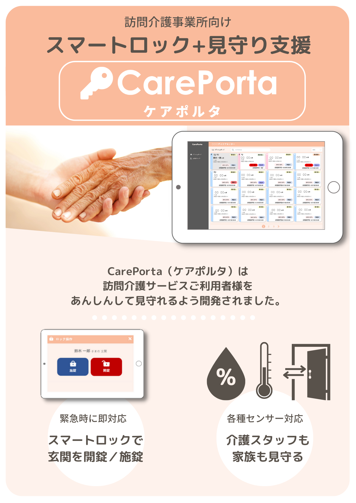 CarePortaのパンフレット（オモテ）